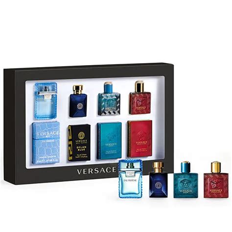 versace deluxe miniature gift set|Versace mini aftershave set.